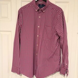 Vineyard Vines Large Red and White Check Button-Down Shirt